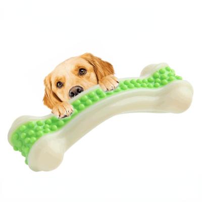 China Pet Toy Beef Flavor Stick Bone Stocked Nylon Rubber Chew Molar Middle And Large Dog Toy Bite Resistant for sale