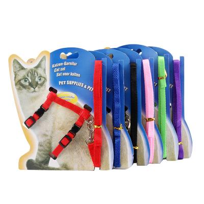 China Multicolor Stocked Pet Traction Rope For Cats Artifact Chest Walking I-Shaped Harness for sale