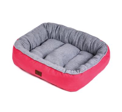 China Soft And Breathable Cotton Stocked Linen Multicolor Pet Bed Warm Dog Bed for sale