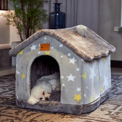 China Four Seasons Kennel Removable Winter Small Universal Warm Stocked Teddy Enclosed Cathouse Doghouse Pet And Washable Dogs Supplies for sale