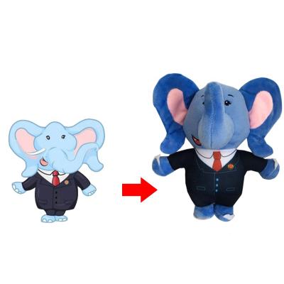 China Soft/Dirty Heavy Duty/Cute Custom Stuffed Animals Dolls Customized Design Elephant Plush Stuff Toys for sale