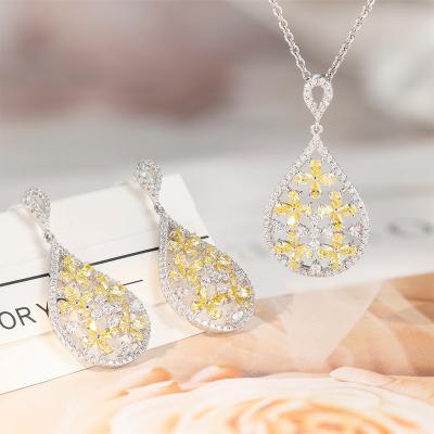 China TRENDY Grace Jewelry Earrings Pendant Zircon Luxury Custom Fashion 925 Sterling Silver Necklace Jewelry For Women for sale