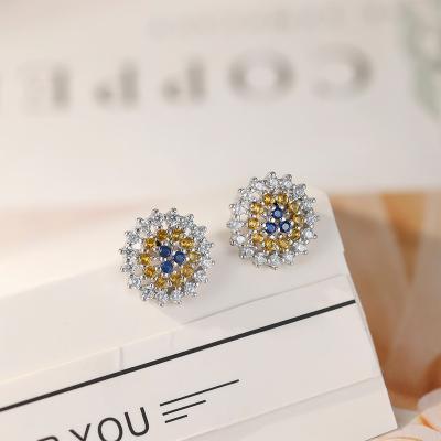 China TRENDY Grace Jewelry Stud Luxury Fashion Nano Spinel 925 Sterling Silver Customize Statement Earrings Jewelry Women for sale