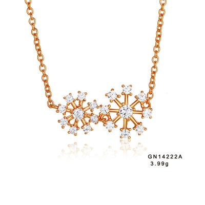 China CLASSIC Grace Jewelry Noble Snowflake Shape Girls Rose Gold Plated Silver 925 Jewelry Luxury Pendant Ladies Necklace for sale