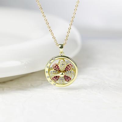 China TRENDY Grace Jewelry Luxury Zircon Gold Plated Custom Necklace Fashion Jewelry Pendants Charms For Women for sale