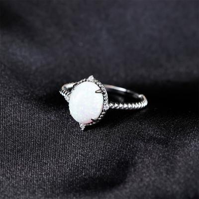 China Trendy Grace Jewelry Custom Statement Luxury Zircon Opal 925 Sterling Silver Fashion Jewelry Rings For Women for sale