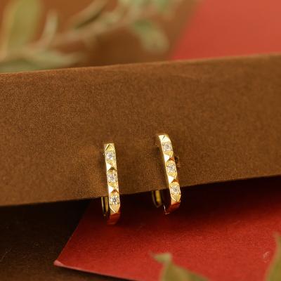 China Trendy Grace Jewelry Beautiful Statement White Zirconium Gold Plated Hoop Fashion Jewelry Earrings For Women for sale