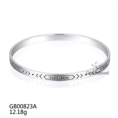 China TRENDY Grace Jewelry Luxe Letter Personalized Statement Girls Silver 925 Fine Trendy Fashion Jewelry Bangle Luxury Bracelet for Women for sale