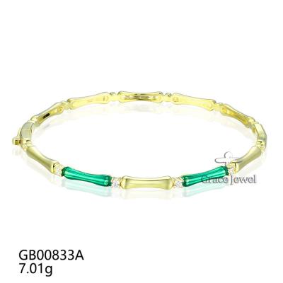 China TRENDY Grace Jewelry Unique Bamboo Shape High Quality Personalized Gold Women Jewelry Fine Jewelry Bracelets Bangles for sale