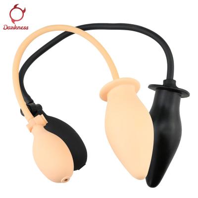 China Homemade Dark Easy Silicone Inflatable Inflatable Butt Plugs Wholesale Waterproof Anal Training Pump Sex Toys For Men Male for sale