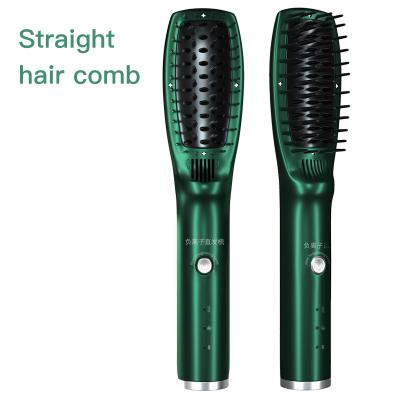 China 2021 Outdoor Salon Electric Tempratur Control Hair Straightener Comb Sweep Hot Flat Iron Curling Tools for sale