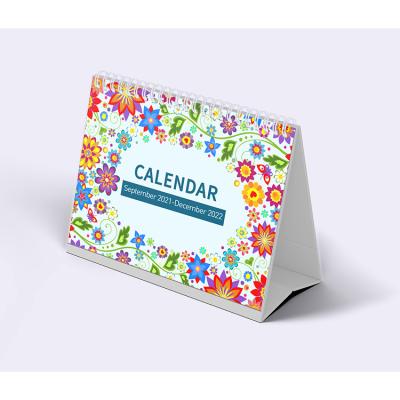 China 2021 2022 Custom Desktop Binding Spiral Calendars Table Stand Table Calendars Day Monthly Business Planners for sale