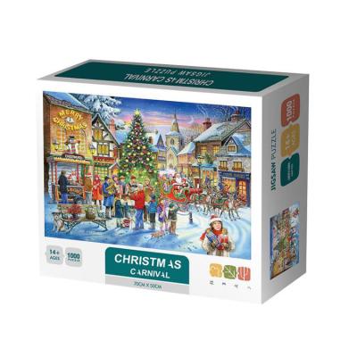 China 100% Eco-Friendly New Arrival Christmas Jigsaw Puzzle 500 1000 Pieces For Adults And Kids Custom Wholesale for sale