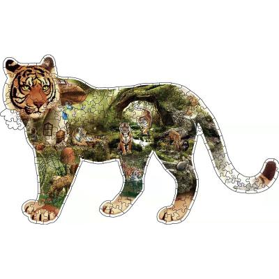 China 100% new arrival 220pcs children's jigsaw puzzles eco-friendly funy educational heterogenic tiger paper toys for sale