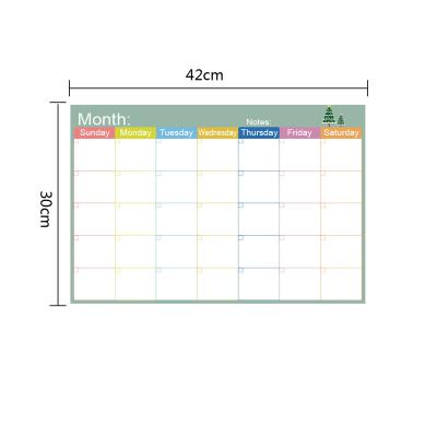 China Education.Training.Office Day PET 30*42CM Erasable Sticky Notes Weekly Calendar Planner Glass Dry Magnetic Soft Erase Day Whiteboard for sale