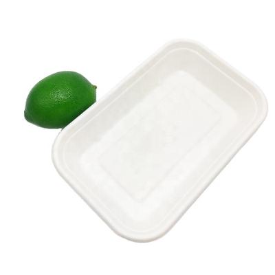 China 750ml Rectangular Microwavable Lunch Box with Lid PFAS FREE Sugarcane Bagasse Pulp Compostable Biodegradable Disposable Food Container for sale