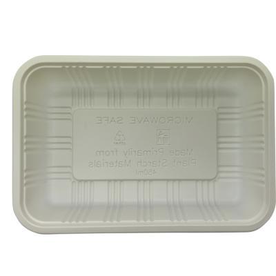 China Disposable Disposable Cornstarch Tray For Food Biodegradable Fruit Plates Microwavable Dishes for sale