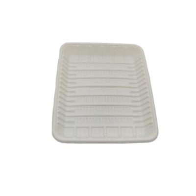 China Disposable Biodegradable Corn Starch Packaging Tray Disposable Food Tray For Supermarket for sale