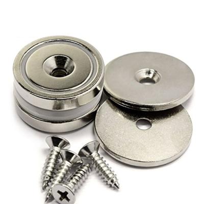 China Industrial Custom Cup Neodymium Magnet Strong Magnetic Tool Holder with Countersunk and Screw Bolt for sale