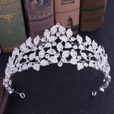 China Durable Korean Alloy Diamond Bridal Tiara Wedding Accessories Flower Crown for sale