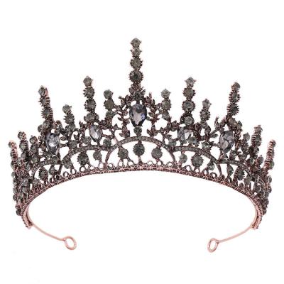 China Tiara Wedding Anniversary Crown Rhinestone Alloy Metal Rhinestone Prom Durable Baroque Crown Accessories for sale