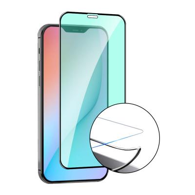 China Wholesale 9H Hardness Green Light Tempered Glass 2.5D HD Screen Protector Tempered Glass High Clear Ceramic Eye Protector For iPhone 12 for sale