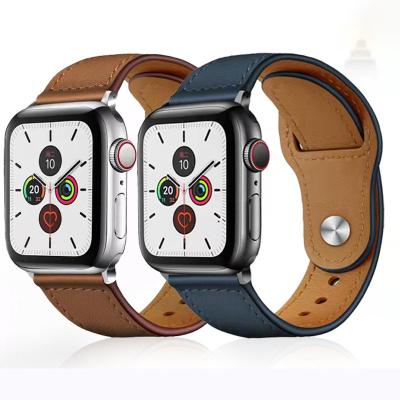 China Business Leather Strap For Apple Watch Band 44mm 45mm 41mm 40mm 42mm 38mm Wristband Correa Strap For iWatch series7 6 5 4 Accessories for sale