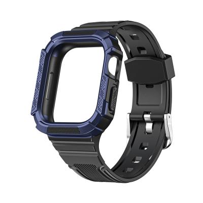 China Fashion Armor Watch Case + Sport Strap For Apple iWatch 7 Series Se 6 5 4 3 2 41 44 mm 42 38 45mm TPU+PC Band Strap Watch Band for sale