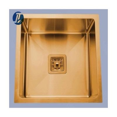 China Without Faucet Gold Color Handmade Nano Kitchen Sink Above Counter Square Stainless Steel Sink For Lab for sale