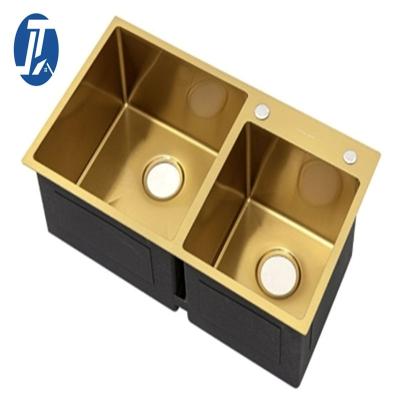 China Without Undermount Rose Gold High-Grade Durable Stainless Steel Handmade Kitchen Sink in Batches Custom Household Sink Faucet for sale