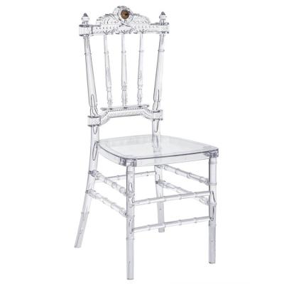 China Morden wholesale cheap crystal bamboo plastic resin assemble wedding event chiavari acrylic Napoleon chair transparent clear stools for sale