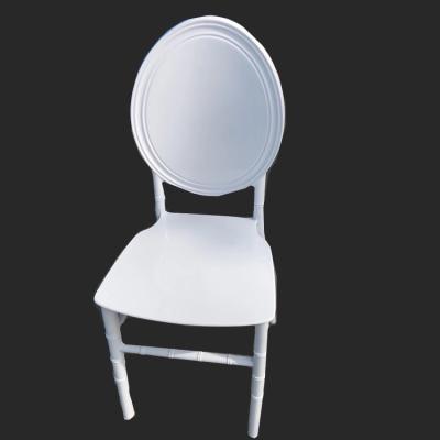 China New Hotel PP Modern Stackable Chair PC Resin Transparent Crossback Chiavari Wedding Furniture Phoenix Rental Chairs for sale