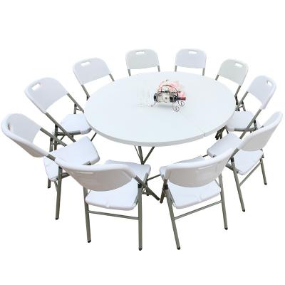 China Wholesale modern china modern metal outdoor banquet round plastic folding table for sale