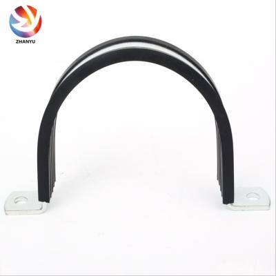 China Carbon steel galvanized Hardware M8 Heavy Duty Metal Iron Thicken PVC Pipe Clamps for sale