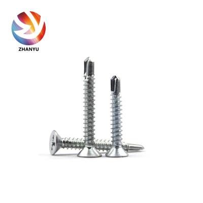 China Zinc Plated Steel M4.2 M4.8 Countersunk Head Self Drilling Screw for sale