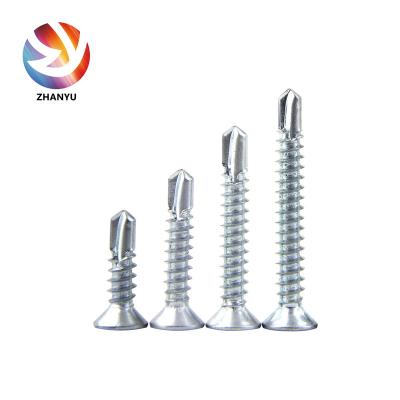 China Zinc Plated Steel M3.5 M3.9 Countersunk Head Self Drilling Screw for sale