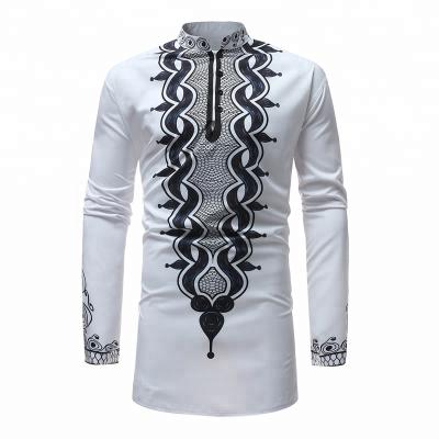 China Anti-pilling Men's African Clothing Digital Printed Custom African Shirts for sale