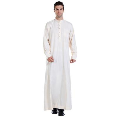 China Middle East Saudi Arabia Men's Long Robe Gown Muslim Kaftan Robes Prayer Long Robes Men Islamic Muslim Abaya Clothing for sale