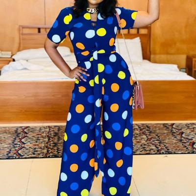 China China Factory Breathable Polka Dot Overalls Casual Loose Women Plus Size African Print Overalls Overalls for sale