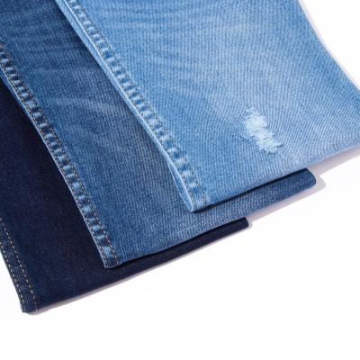 China Stretch Polyester Recycled Denim Fabric Medium Weight Sustainable Woven for sale