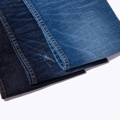 China 2022 High Quality 9.7oz Indigo Stretch Recycled Denim Fabric for Jeans for sale