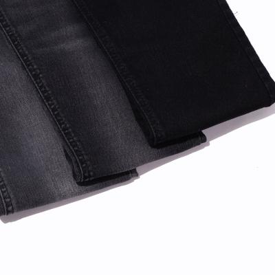 China New fabric 19% recycled cotton sulfur black 1/3 right hand twill denim for jeans for sale