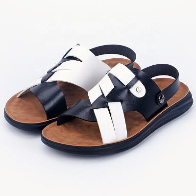 China New Summer Slippers Outdoor Soft Breathable Soft Bottom Beach Sandal Large Size Cross Strap Shoes Designer For Man Factory for sale