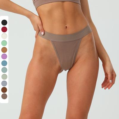 China Antibacterial hot stretch soen high panties in china thong sports solid color female panties custom underwear for women for sale