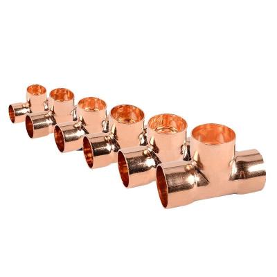 China China Air Conditioning Copper Pipe Tee Branches Copper Joints For Air Conditioner Parts for sale