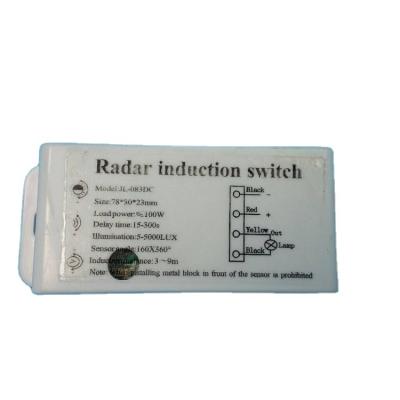 China DC24V High Quality Radar Induction Switch Delay Motion Adjustable Microwave JL-083 Built-in DC24V for sale