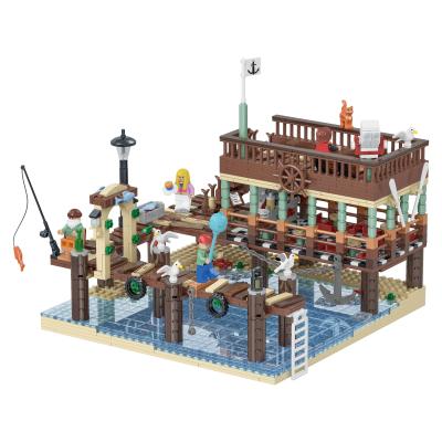 China Building Block 30101 Fish Old Fish Captains Wharf Fisherman Legoi Educational Bricks Toy Urge House Building Pier Set Lepini Sight Street Kid Toy for sale