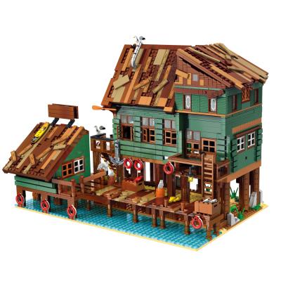 China Construction Toy UrGe Street View Series Fishing Captain's Wharf 30102 Lepini Architecture Kid's Educational DIY Toy Plastic Brick Brick for sale