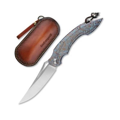 China Multi Functional Knife Handmade Outdoor Survival Hunting Sheath Knives Damascus Folding Leather Steel Pocket Knife With Clip for sale