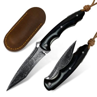 China 2021 New Style Multi Functional Fold Knife Steel Knife For Survival Damascus Folding Outdoor Camping Knife for sale